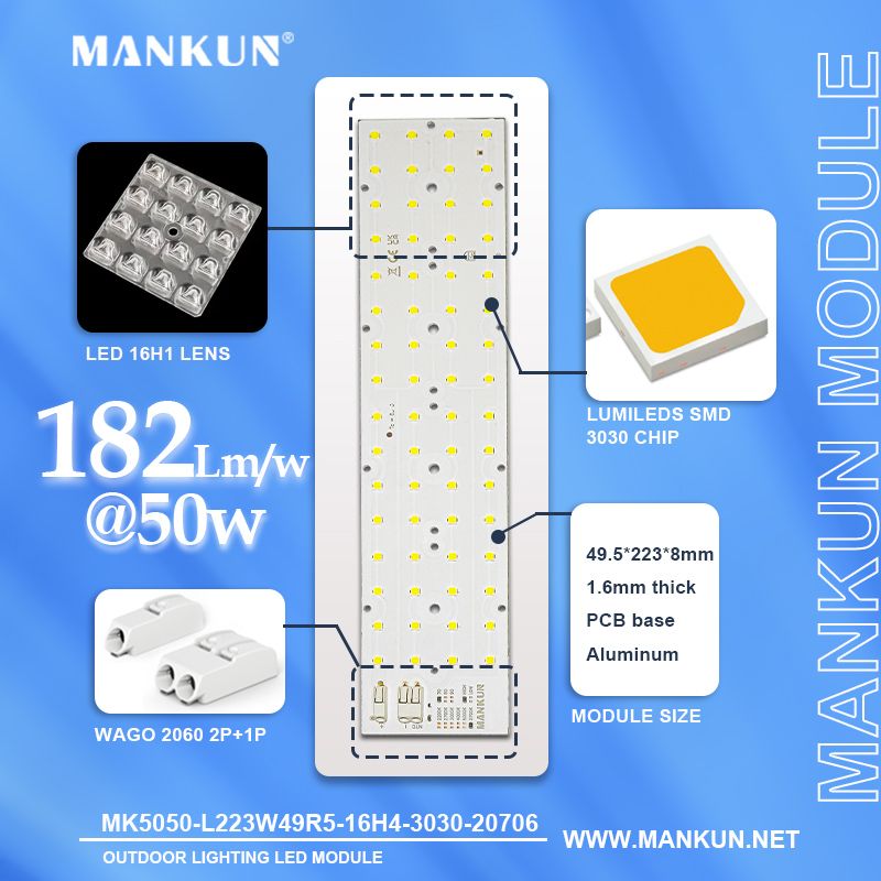 PCB board with 16x4 LUMILEDS 3030 LED module DC48V 50W for Street Lighting 20706