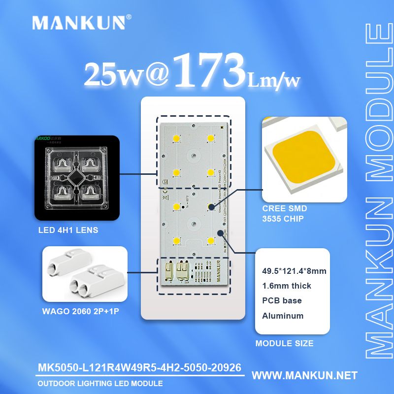 121.4x49.5mm PCB with 2x4 LumiLEDs 5050 LEDs module for Street Lighting 20926